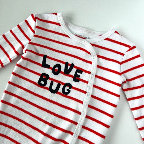 Pottery Barn Kids Love Bug Organic Nursery Pajama - Picture 1 of 6